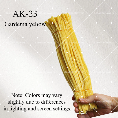 AK-23 Gardnia Yellow Pipe Cleaners Chenille Stems Fuzzy Stick Twisting Stick DIY Art Craft Supplies Bending Wires for Kids School Education Adults Floral Arrangement