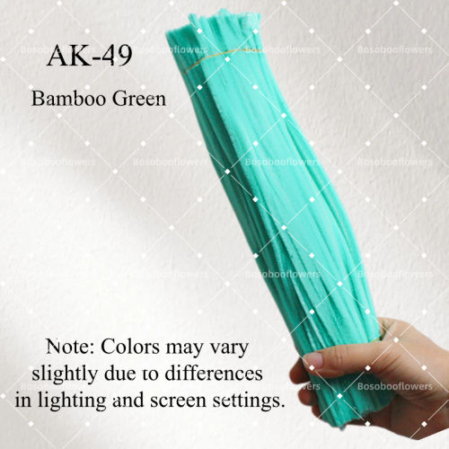 AK-49 Bamboo Green Pipe Cleaners Chenille Stems Fuzzy Stick Twisting Stick DIY Art Craft Supplies Bending Wires for Kids School Education Adults Floral Arrangement