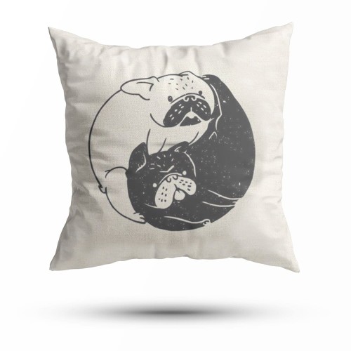 Black and White Dog Pillow