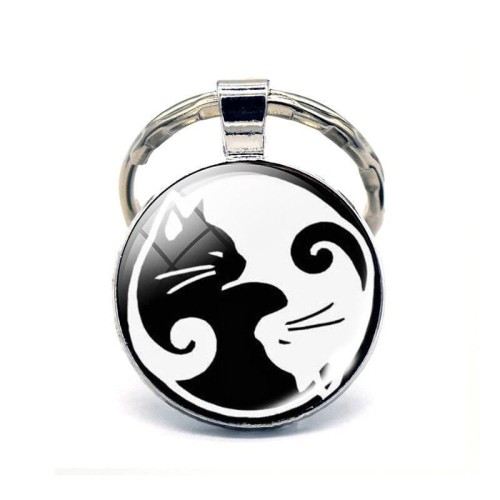 Black Cat Tao Sig Keychain