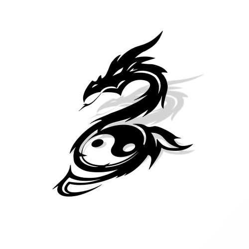 Tao Sig Black Dragon Sticker