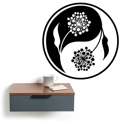 Black Flower Tao Sig Wall Art