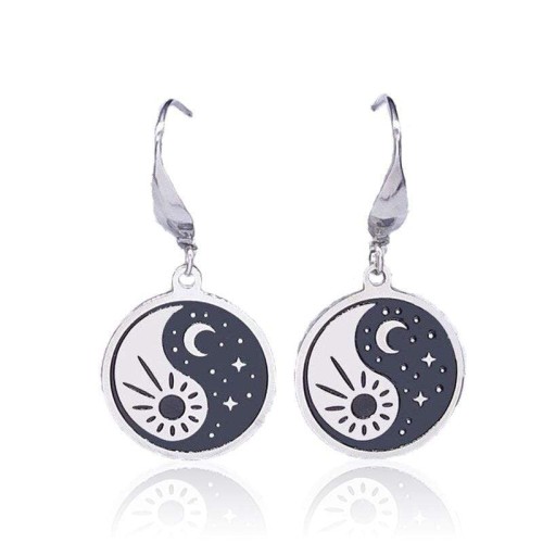 Tao Sig Sun and Moon Dangle Earrings