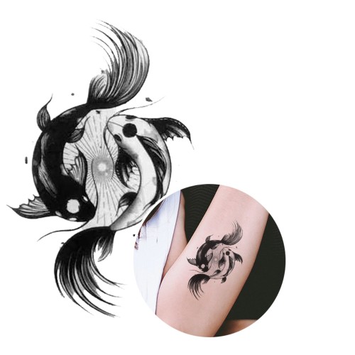 Tao Sig Koi Fish Temporary Tattoo