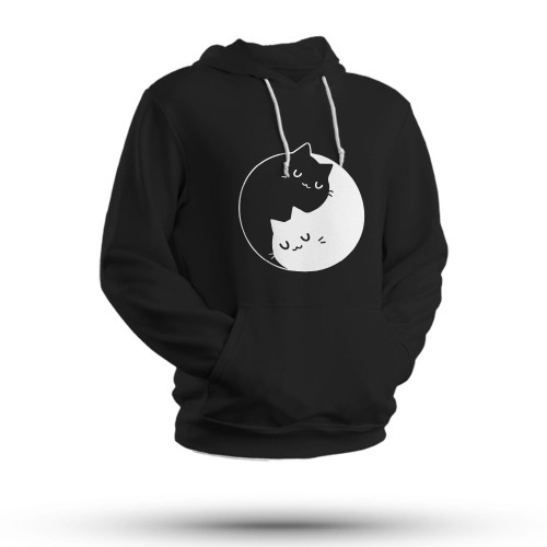 Black and White Cat Hoodie