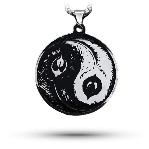 Black and White Feather Necklace