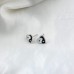 Black and White Heart Stud Earrings