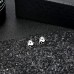 Black and White Heart Stud Earrings