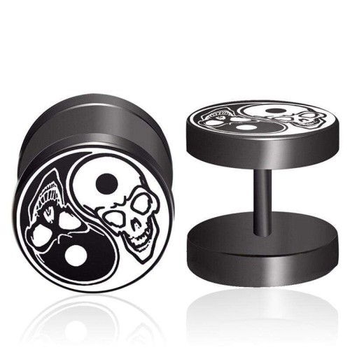 Black and White Skull Earrings