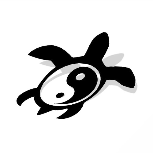 Black and White Turtle Sticker