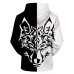 Black and White Wolf Yin Yang Hoodie