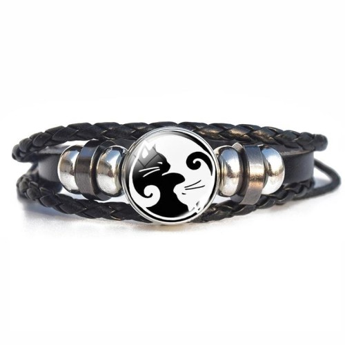 Yin Yang Black Cat Bracelet