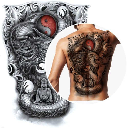 Black Dragon Temporary Tattoo