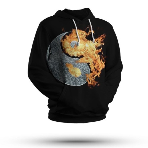 Black Flame Yin Yang Hoodie