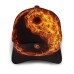 Black Yin Yang Hat on Fire