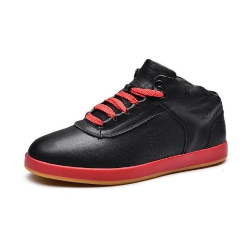 Black Leather Winter Yin Yang Shoes