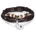 Black Leather Yin Yang Bracelet