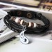 Black Leather Yin Yang Bracelet