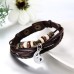 Black Leather Yin Yang Bracelet