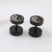 Black Stud Men's Yin Yang Earrings