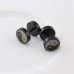 Black Stud Men's Yin Yang Earrings