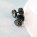 Black Stud Men's Yin Yang Earrings