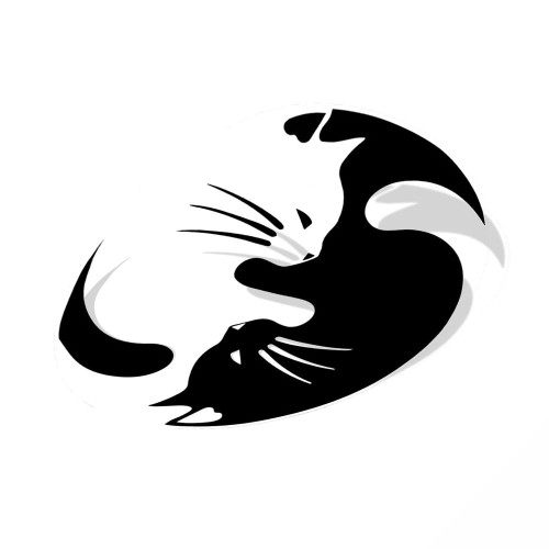 Cat Yin Yang Sticker