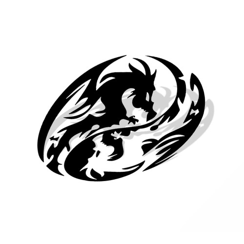Chinese Yin Yang Dragon Sticker