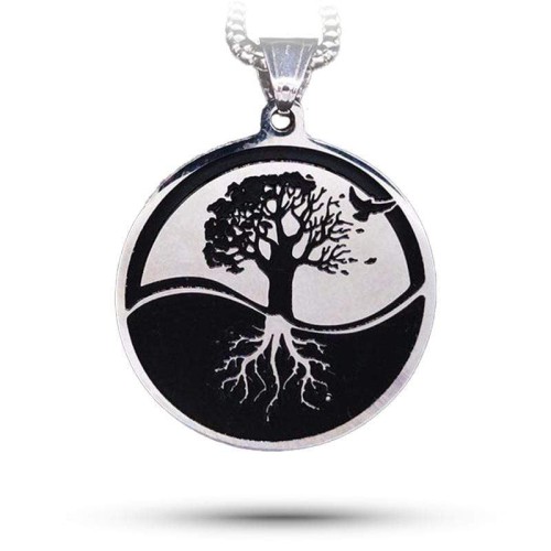 Circle of Life Tree Yin Yang Necklace