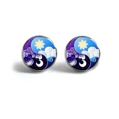 Yin Yang Cloud Stud Earrings