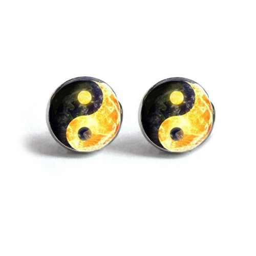 Yin Yang Earth Stud Earrings