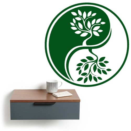 Green Tree Yin Yang Wall Art