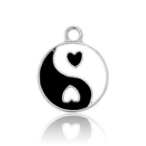 Yin Yang Heart Charms (10 Pieces)