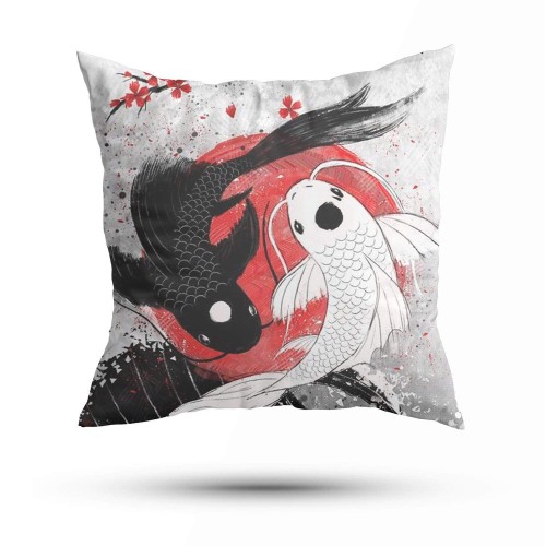 Yin Yang Koi Fish Pillow