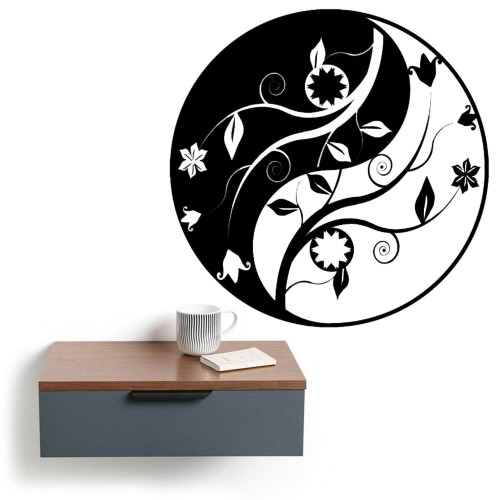 Leaves and Branches Yin Yang Wall Art