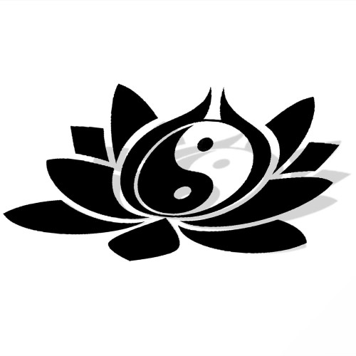 Yin Yang Lotus Car Sticker