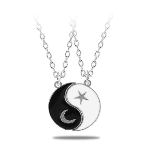 Moon and Star Friendship Necklace