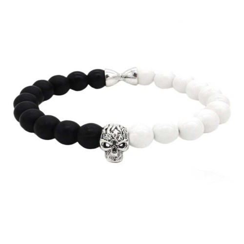 Yin Yang Pearls Skull Bracelet