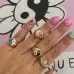 Small Gold Heart Yin Yang Ring