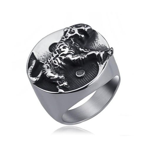 Stainless Steel Tiger Yin Yang Ring