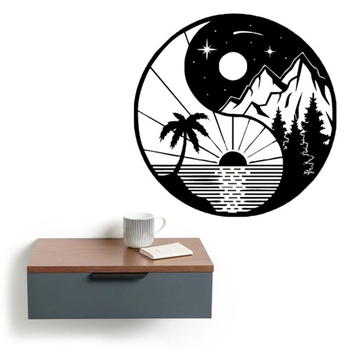 Sun and Moon Wall Decal