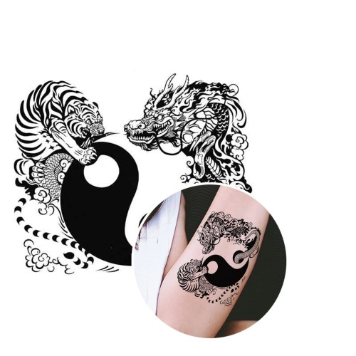 Tiger and Dragon Temporary Tattoo