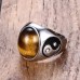 Tiger Eye Stone Yin Yang Ring