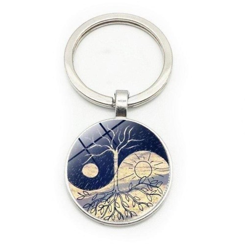 Yin Yang Tree Keychain