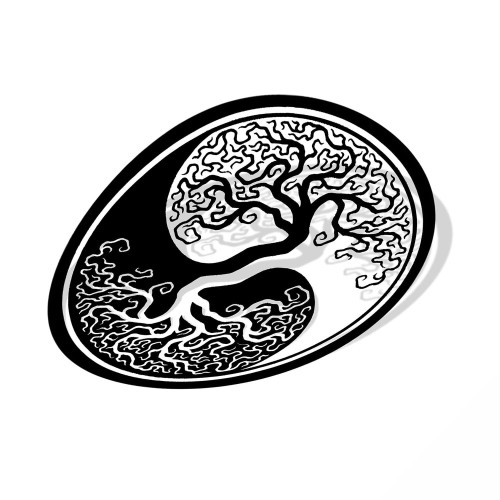 Yin Yang Tree of Life Car Sticker