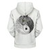 Yin Yang White Owl Hoodie