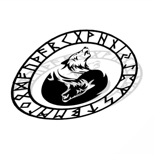 Yin Yang Wolf Car Window Decal