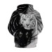 Yin Yang 3D Tiger Hoodie