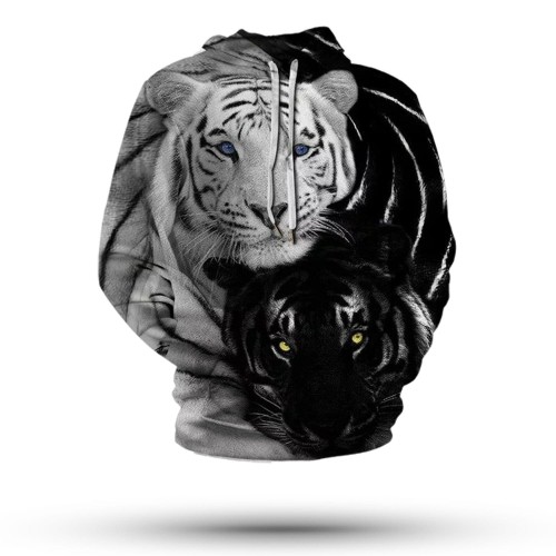 Yin Yang 3D Tiger Hoodie