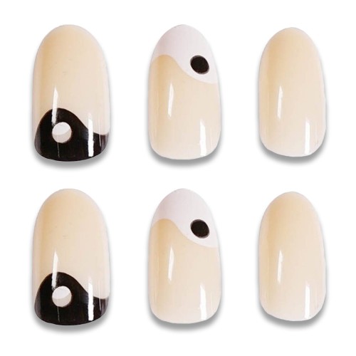 Yin Yang Acrylic Nails (24 Pieces)